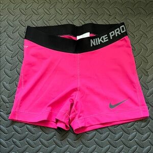 Nike Pro Hot Pink Athletic Compression Shorts